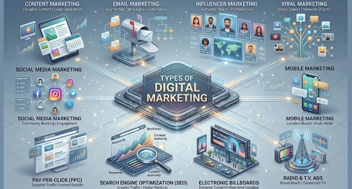 What Is Digital Marketing? Types, Strategy, Channels &amp; Examples